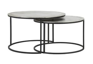 Light & Living Salontafel 'Talca' Set van 2 stuks, 67/75cm, kleur Nikkel