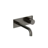 Hotbath Cobber - Wastafelmengkraan - zonder Waste - Laag - Geborsteld Zwart PVD - Inbouw - Messing - V04