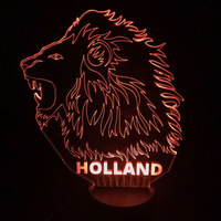 3D LED LAMP - Oranje Leeuw - Holland