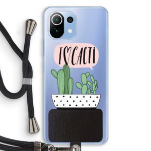 I love cacti: Xiaomi Mi 11 Lite Transparant Hoesje met koord