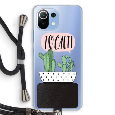 I love cacti: Xiaomi Mi 11 Lite Transparant Hoesje met koord