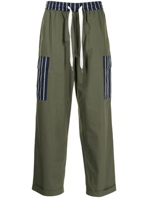 Ports V pantalon rayé à lien de resserrage - Vert