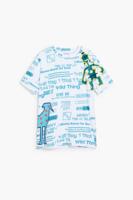 T-shirt met korte mouwen en etnische lettering - WHITE - XXL
