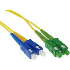 ACT 10 meter LSZH Singlemode 9/125 OS2 glasvezel patchkabel duplex met SC/APC en SC/PC connectoren