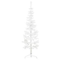 VidaXL Kunstkerstboom half met standaard smal 120 cm wit