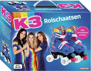 K3 rolschaatsen regenboog - maat 26/29 - donkerblauw