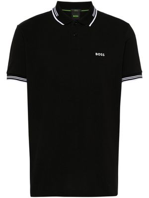 BOSS polo à logo imprimé - Noir