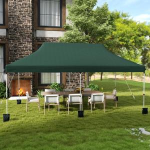 300 x 600 cm Pop-up Luifeltent Opvouwbare Evenemententent met Draagtas Groen