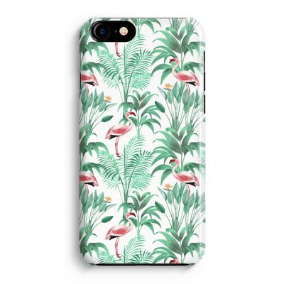 Flamingo bladeren: Volledig Geprint iPhone 7 Plus Hoesje