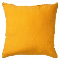 Dutch Decor - LINN - Sierkussen 45x45 cm - 100% linnen - effen kleur - Golden Glow - geel