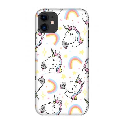 Rainbow Unicorn: Volledig geprint iPhone 11 Hoesje