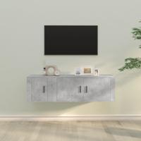 2-delige Tv-meubelset bewerkt hout betongrijs 2-delige Tv-meubelset bewerkt hout betongrijs