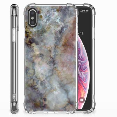 Apple iPhone X | Xs Anti-Shock Hoesje Marmer Grijs Apple iPhone X | Xs Anti-Shock Hoesje Marmer Grijs