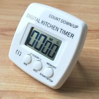 Keuken timer digitale elektronische luid alarm magnetische backing met houder voor koken bakken sport games Office (wit)