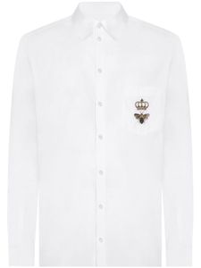 Dolce & Gabbana chemise en coton à logo brodé - Blanc