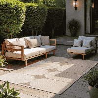 Dubbelzijdig Buitenkleed Bowen Creme Beige 200x290 Cm Laagpolig NORTHRUGS - Dekbed-Discounter.nl