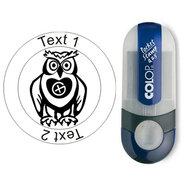 Owl Night Long - Stempel met tekst, rond Ø 25mm (Nr. 63)