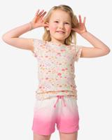 HEMA Kinder T-shirt Rib Bloemen Ecru (ecru)