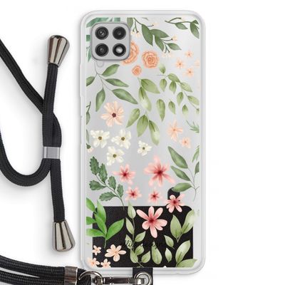 Botanical sweet flower heaven: Samsung Galaxy A22 4G Transparant Hoesje met koord