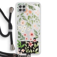 Botanical sweet flower heaven: Samsung Galaxy A22 4G Transparant Hoesje met koord