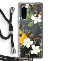No flowers without bees: Sony Xperia 5 Transparant Hoesje met koord