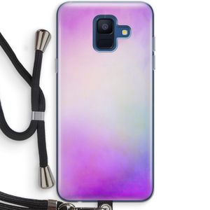 Clouds pastel: Samsung Galaxy A6 (2018) Transparant Hoesje met koord