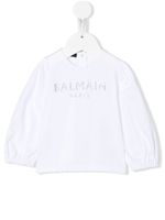 Balmain Kids t-shirt à logo orné de cristaux - Blanc - thumbnail