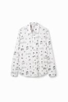 Voile shirt met borduursels - WHITE - XL - thumbnail