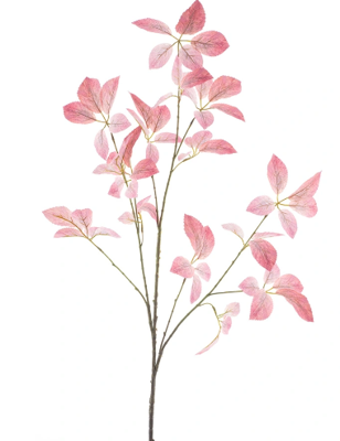 Kunsttak Star leaf branche Mirja pink 123 cm - Buitengewoon de boet