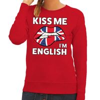 Kiss me I am English rode trui voor dames 2XL  -