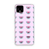 Smiley watermeloenprint: Pixel 4 Transparant Hoesje