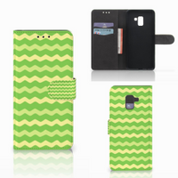 Samsung Galaxy A8 Plus (2018) Telefoon Hoesje Waves Green - thumbnail