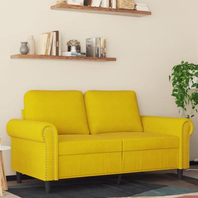 Tweezitsbank 120 cm fluweel geel