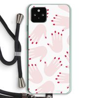 Hands pink: Pixel 5a 5G Transparant Hoesje met koord