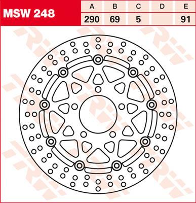 TRW Remschijf, remschijven voor de moto, MSW248