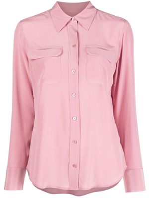 Equipment chemise en soie à manches longues - Rose