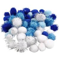 Creativ Company Pompons, d 15+20 mm, diverse kleuren, 48 div/ 1 doos