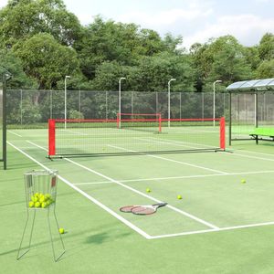 Tennisnet 500x100x87 cm polyester zwart en rood