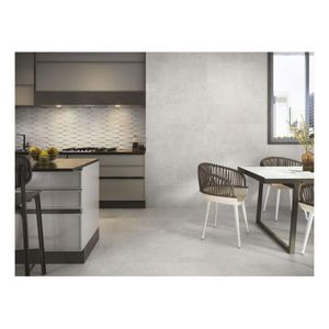 Baldocer Cerámica Groove Vloer- en wandtegel | 60x60 cm | Gerectificeerd | Betonlook | Mat Grijs