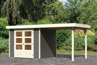 Woodfeeling | Tuinhuis Askola 3 met Overkapping 2,4 | Terragrijs