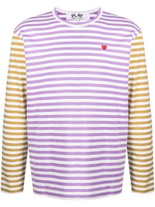 Comme Des Garçons Play t-shirt rayé à manches longues - Violet