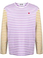 Comme Des Garçons Play t-shirt rayé à manches longues - Violet