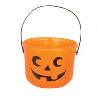 Pompoen trick or treat snoep emmertje oranje D18 x H14 cm