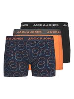 Jack & Jones Jack & Jones Heren Boxershorts Trunks JACLOGO CIRCLE Oranje/Donkerblauw/Zwart 3-Pack - thumbnail