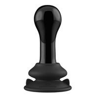 Globy - Glass Vibrator - With Suction Cup and Remote - Rechargeable - 10 Speed - Black