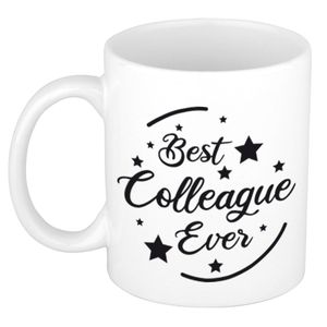 Best colleague ever mok / beker wit bedankt cadeau collega 300 ml   -