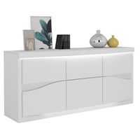 Dressoir Spirit 220 cm breed in hoogglans wit