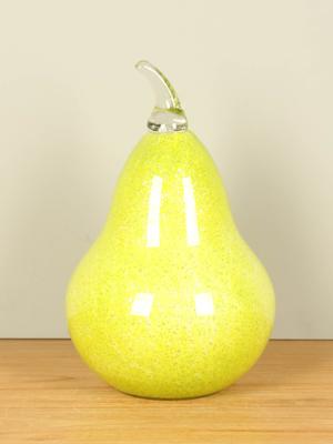 Glasobject Peer groen/zilver, 40 cm