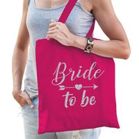 1x Bride to be vrijgezellenfeest tasje roze zilver dames   - - thumbnail