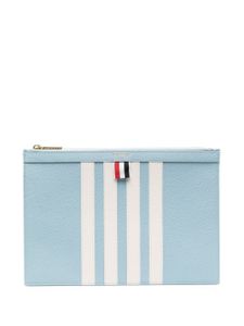 Thom Browne pochette en cuir à logo imprimé - Bleu